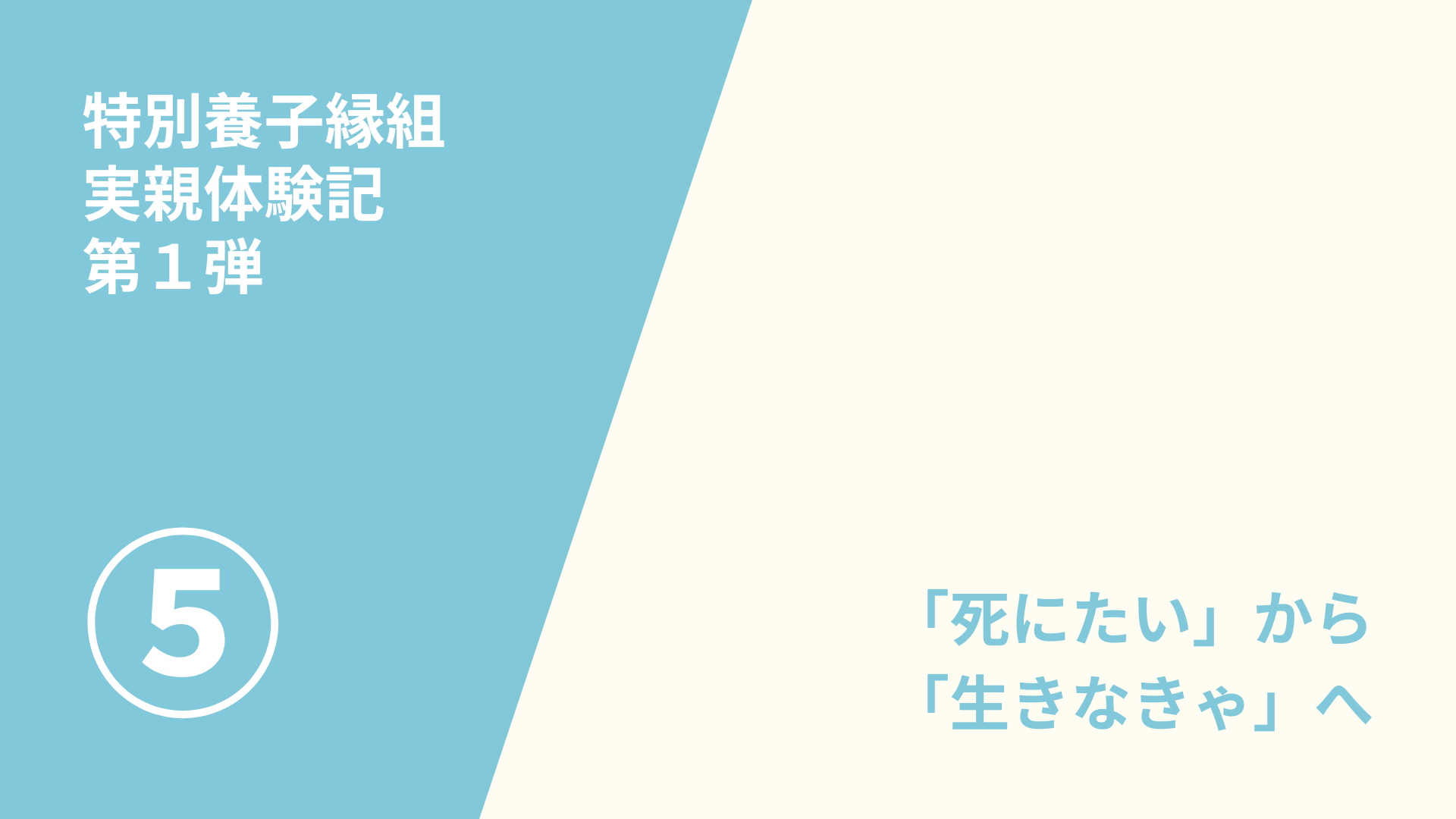 特別養子縁組　実親体験記（５／６）