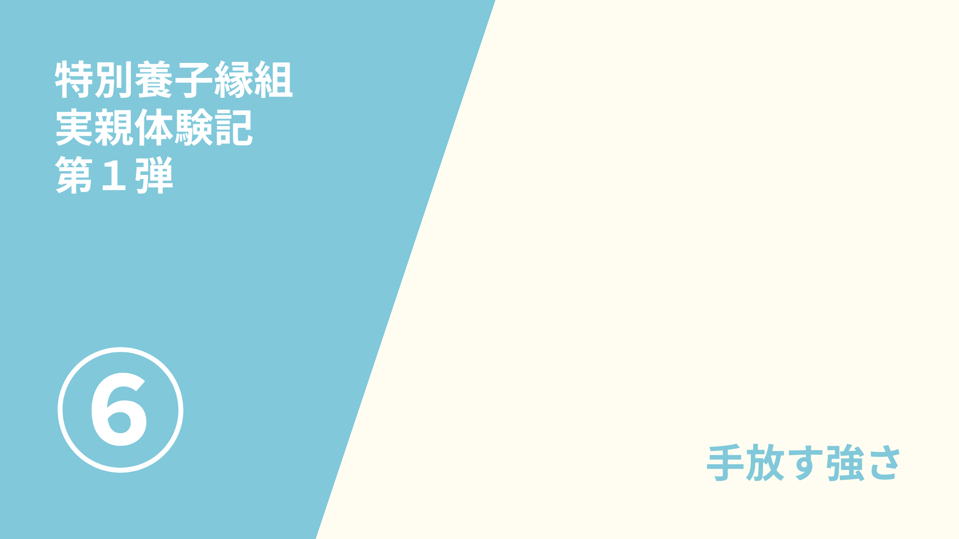 特別養子縁組　実親体験記（６／６）