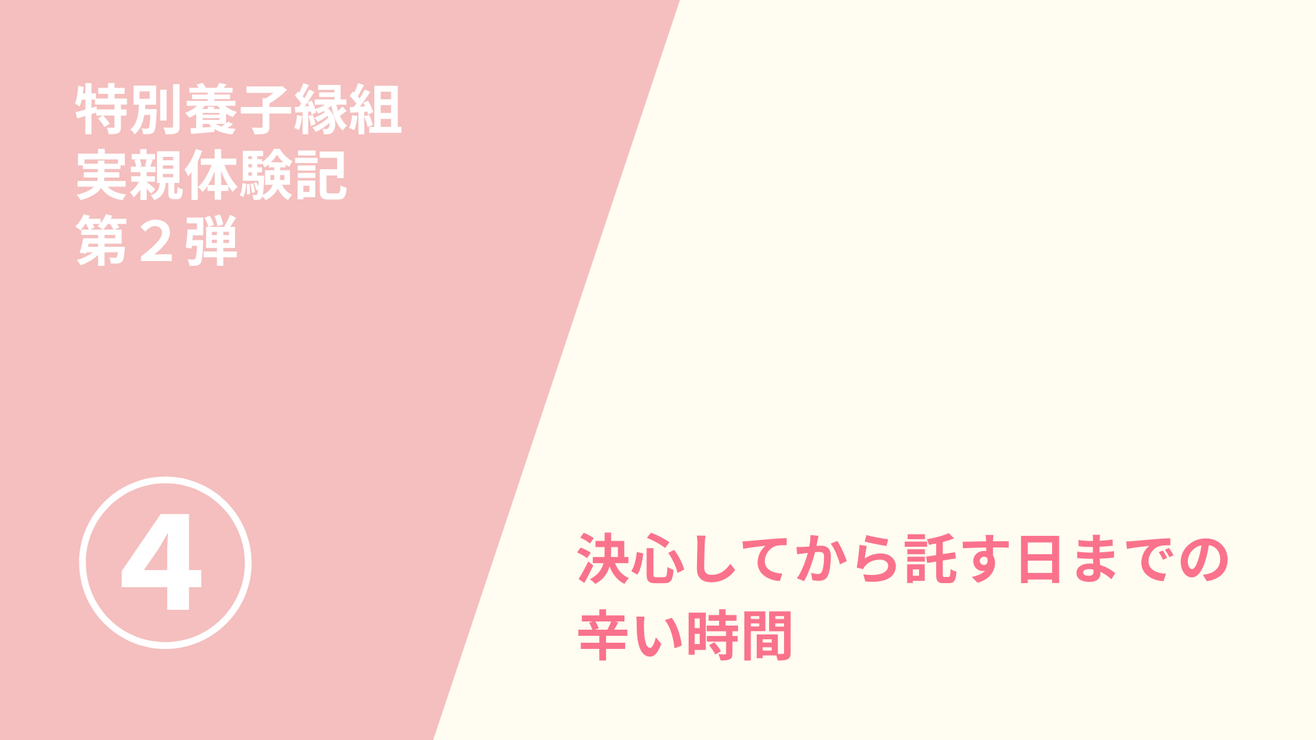 特別養子縁組　実親体験記第２弾（４）