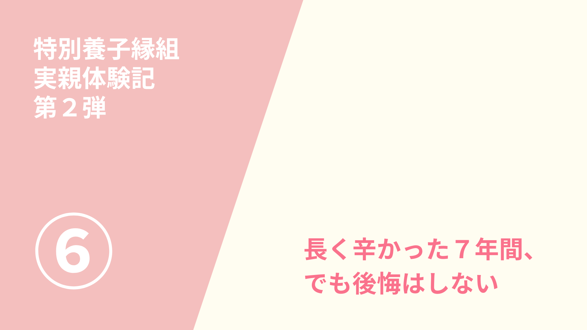 特別養子縁組　実親体験記第２弾（６）